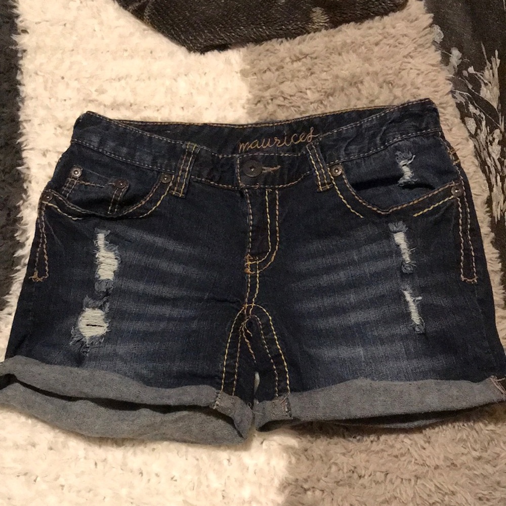Maurices distressed jean shorts